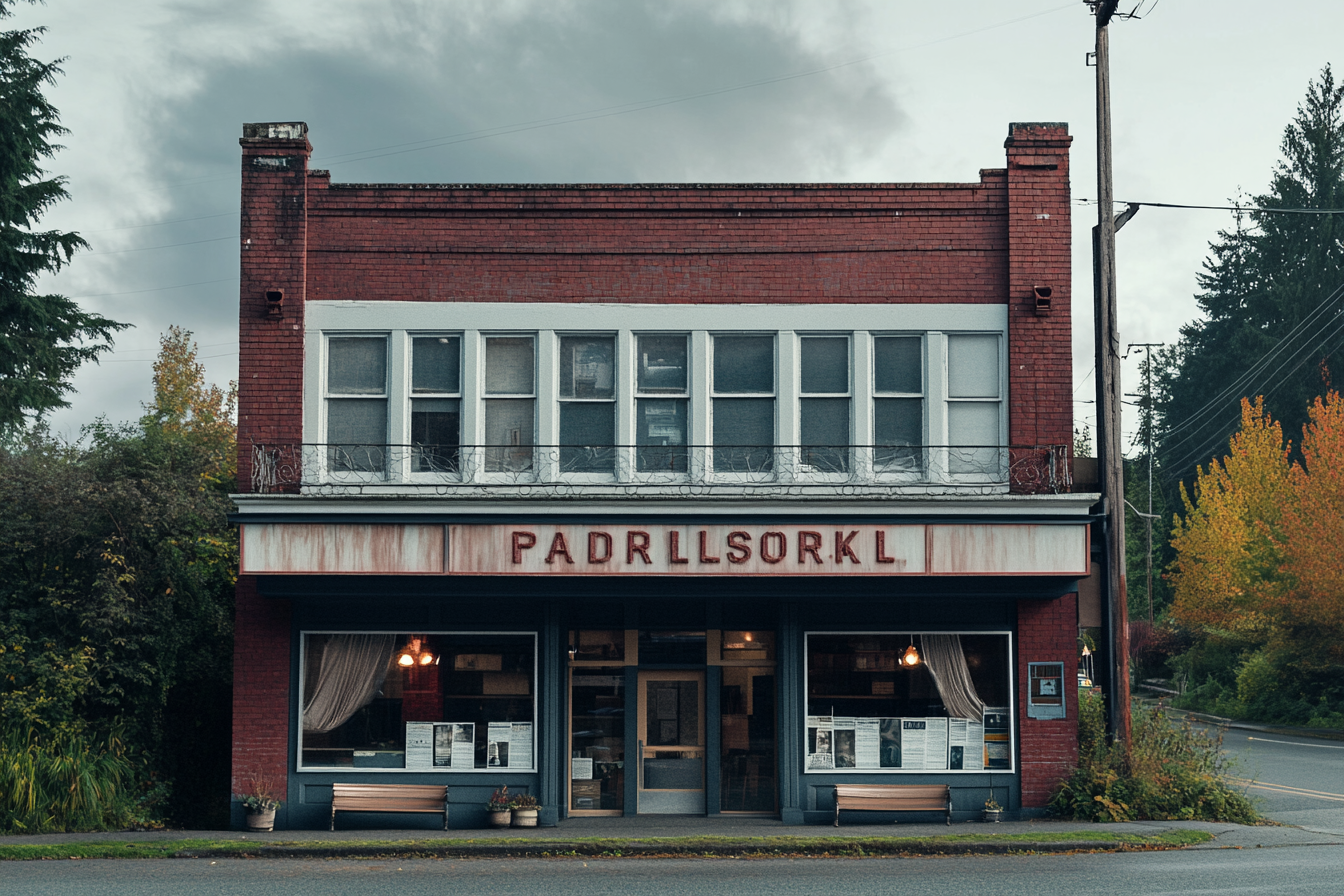 Newspaper office in a small American town