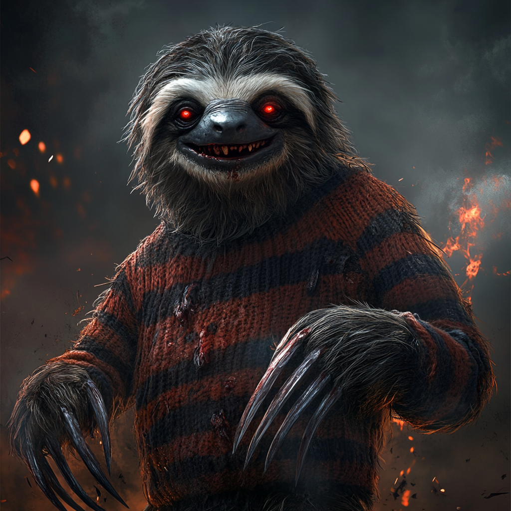 Nightmare Slasher Sloth: Gruesome Freddy Krueger-inspired character