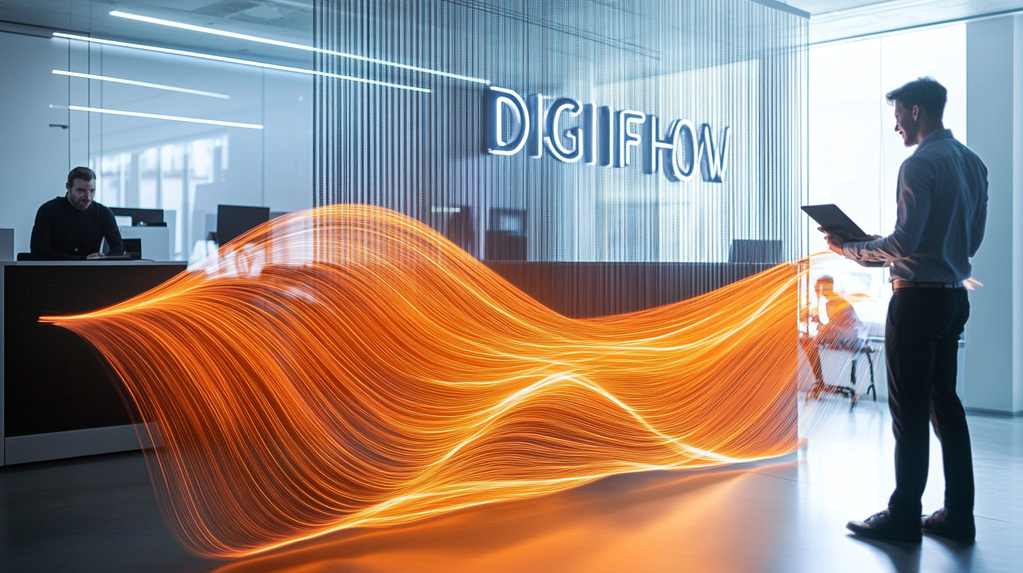 Office Workers Surfing the 'DIGIFLOW' Energy Wave