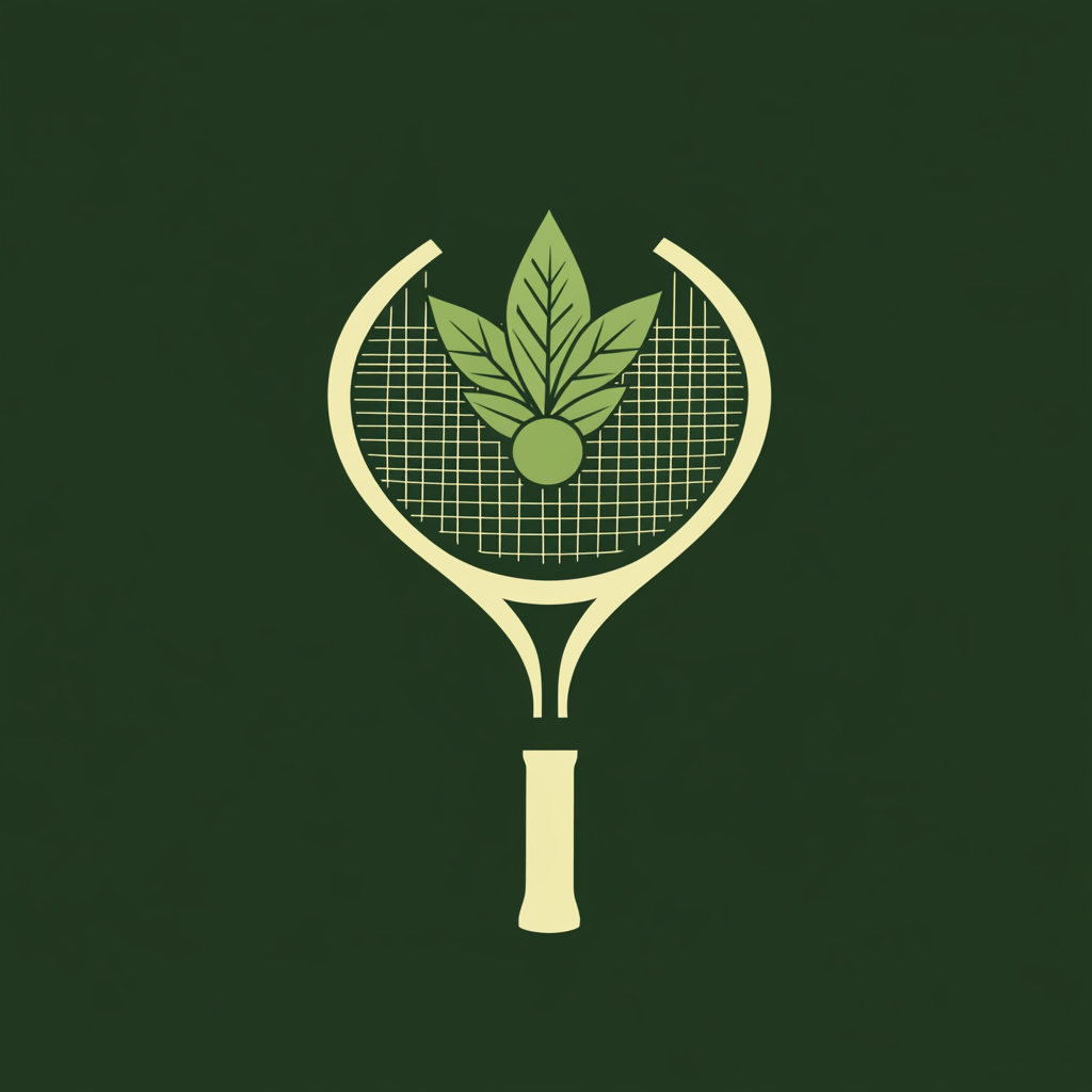 Organic badminton team logo with veggie shuttlecock.