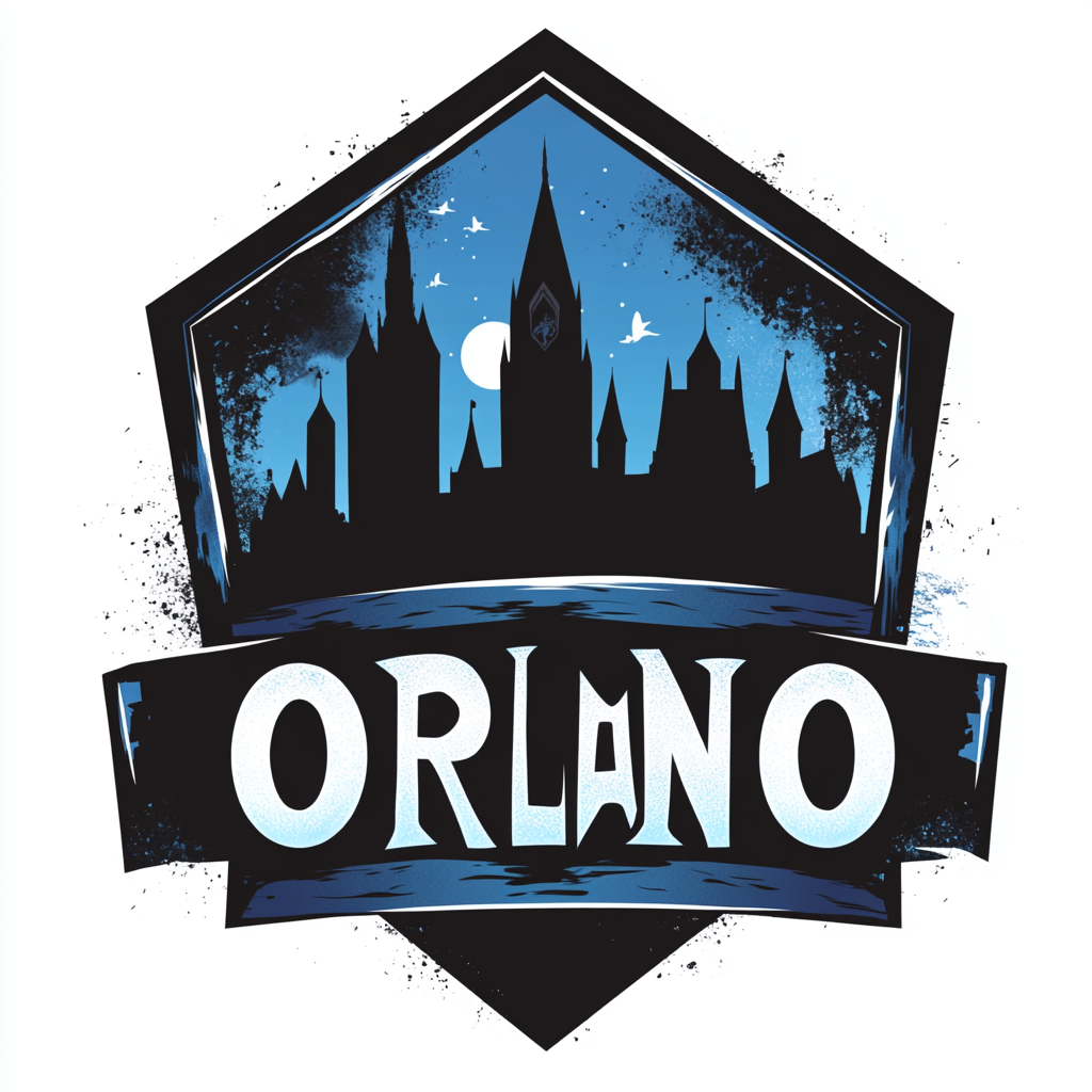 Orlando Enclosed Logo for Card Convention in Blue and Black