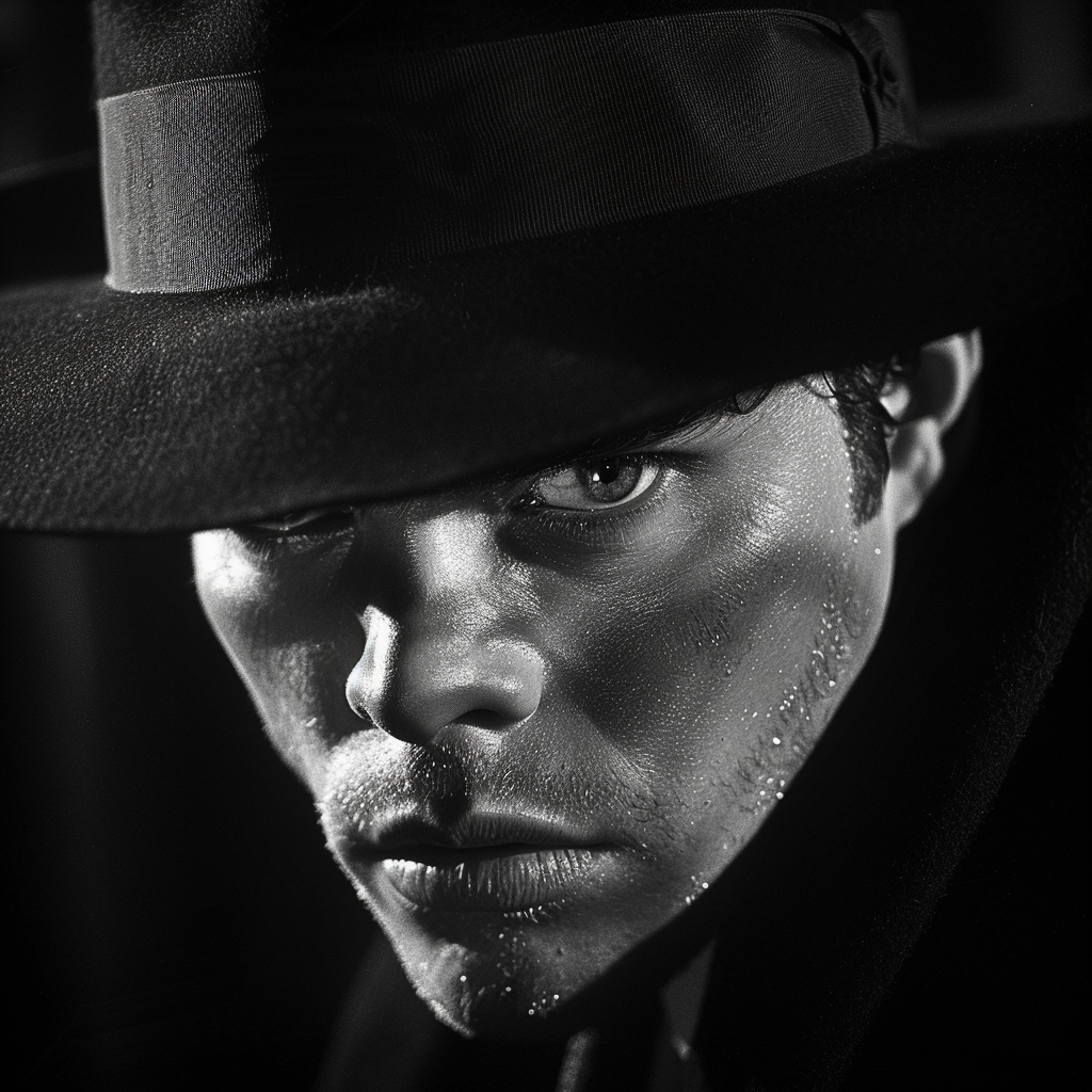 Orson Welles as young man in big fedora.