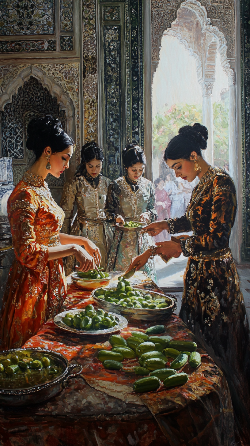 Ottoman palace kitchen with sultan's wife observing - 9:16