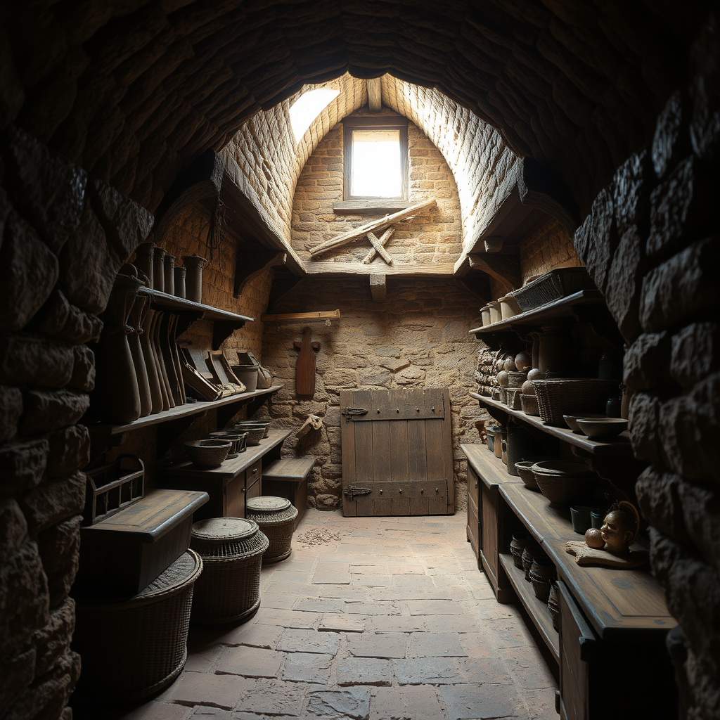 Overhead View of a 14th Century Castle Pantry