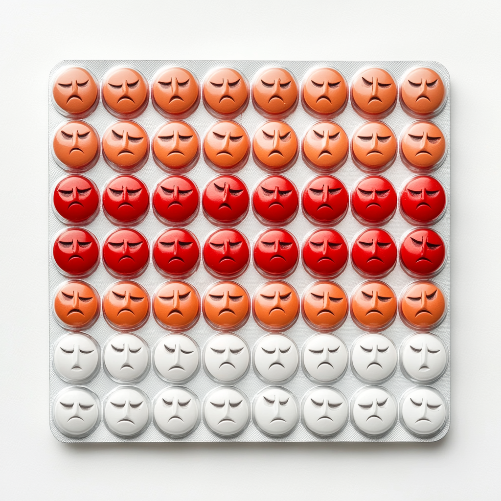 Pack of pills with changing emotions image