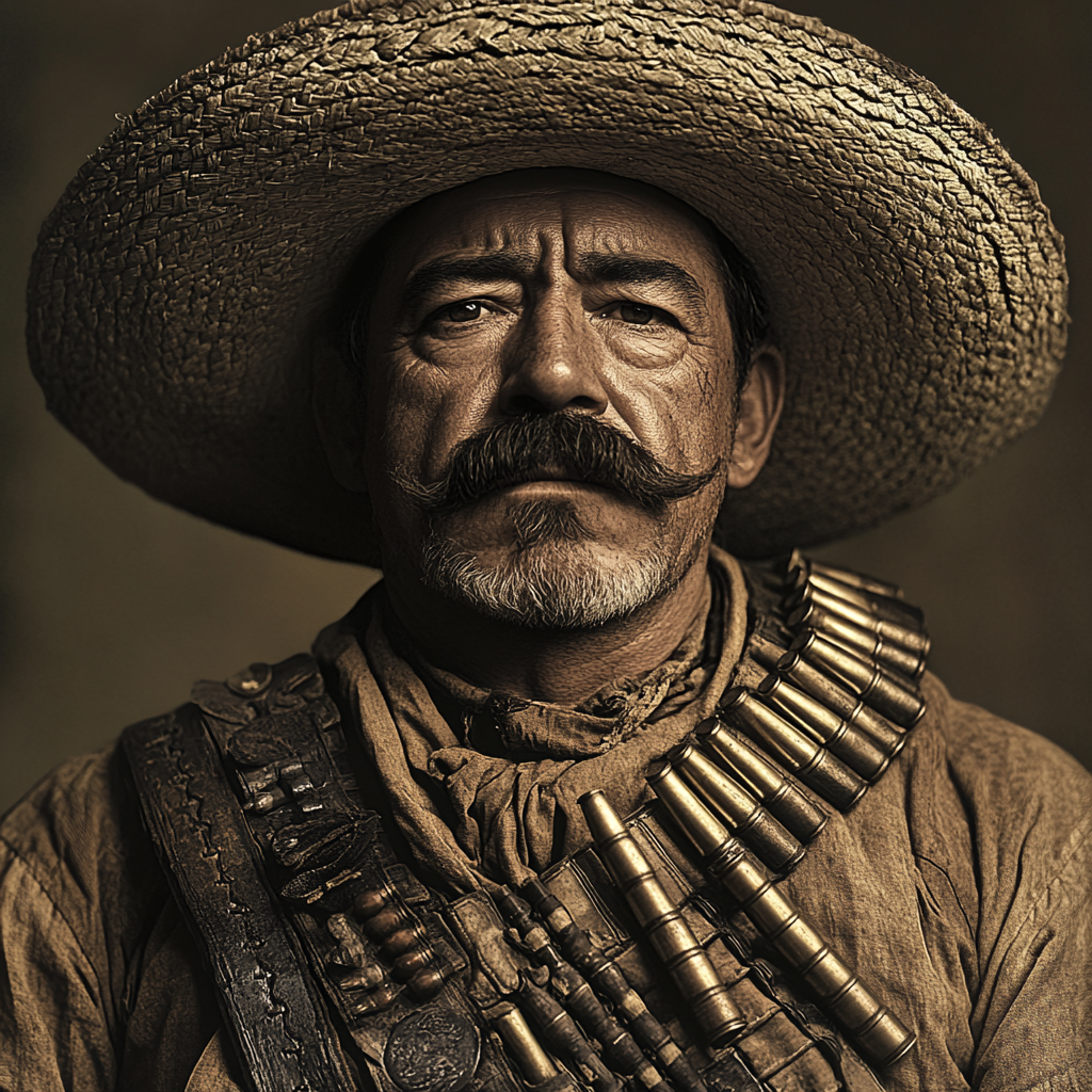 Pancho Villa in Sombrero with Bullet Belt