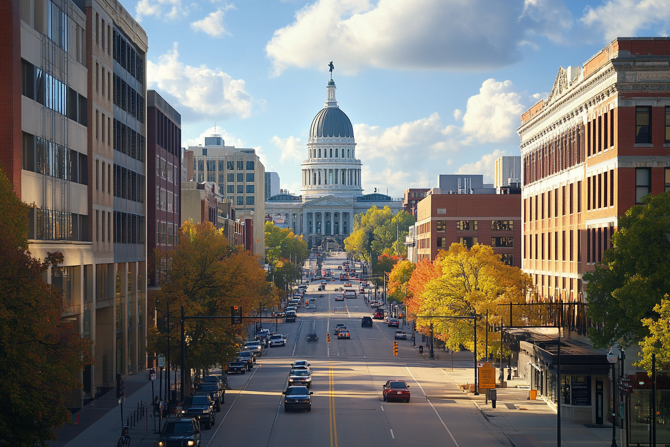 Panoramic View of Lansing's Historic and Modern Buildings