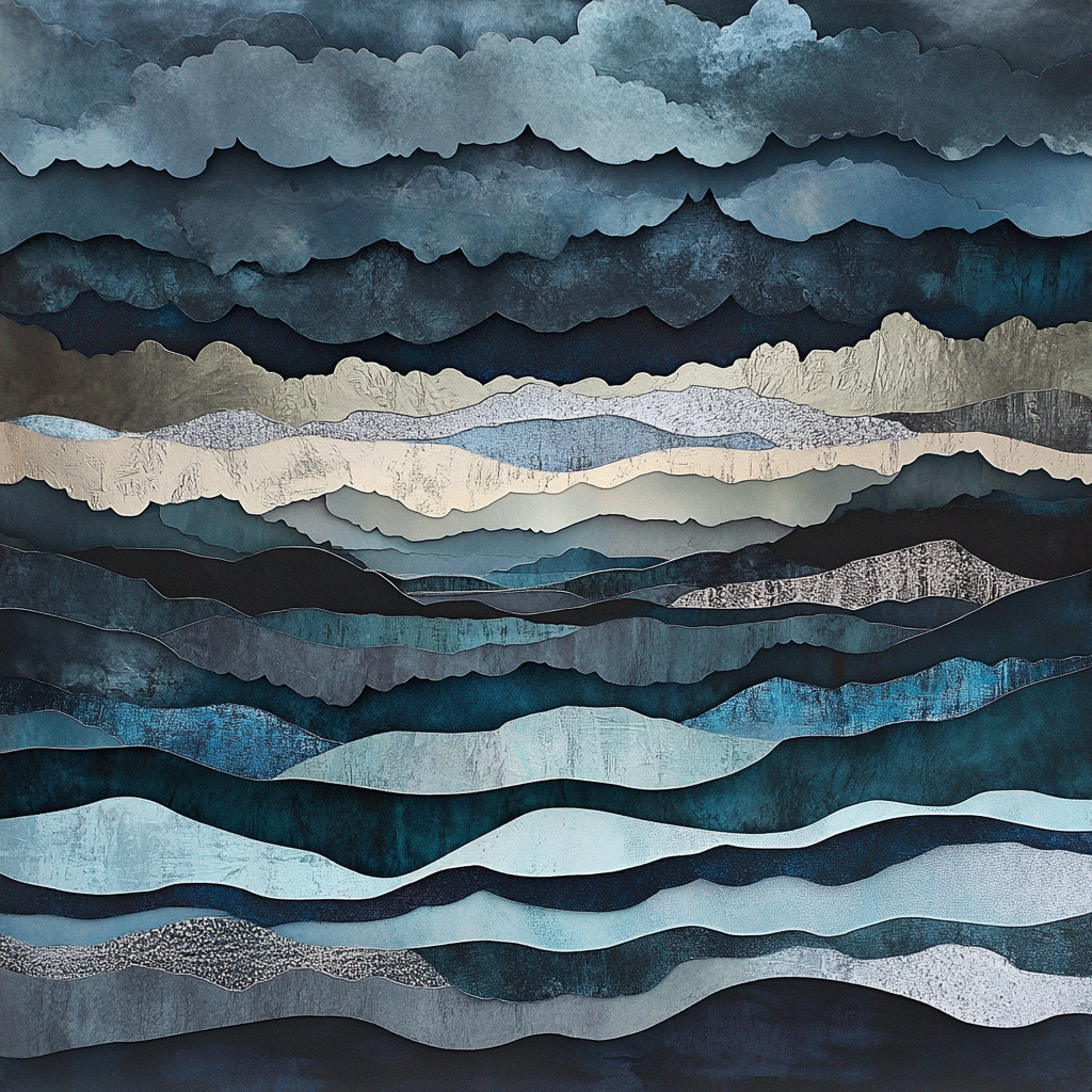 Paper Cut-Out Landscape: Ominous Storm Approaching, Hand-Crafted Setting