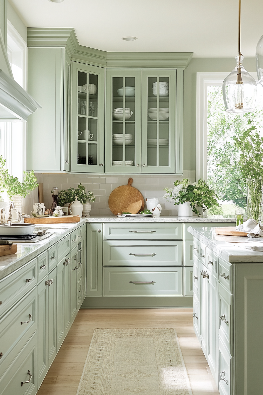 Pastel Green Lightness Kitchen with Soothing Atmosphere