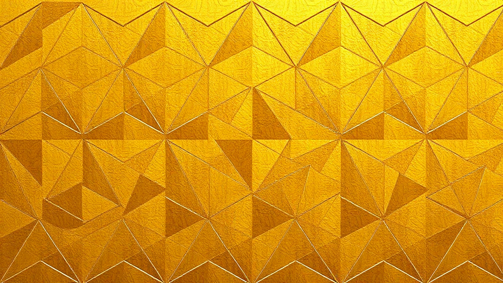 Pattern with gold and bronze triangles and hexagons.