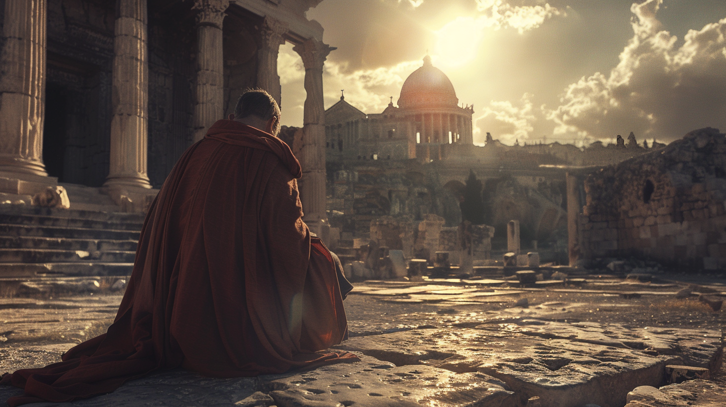 Paul, the Apostle, praying in Ephesus, 40 AD.