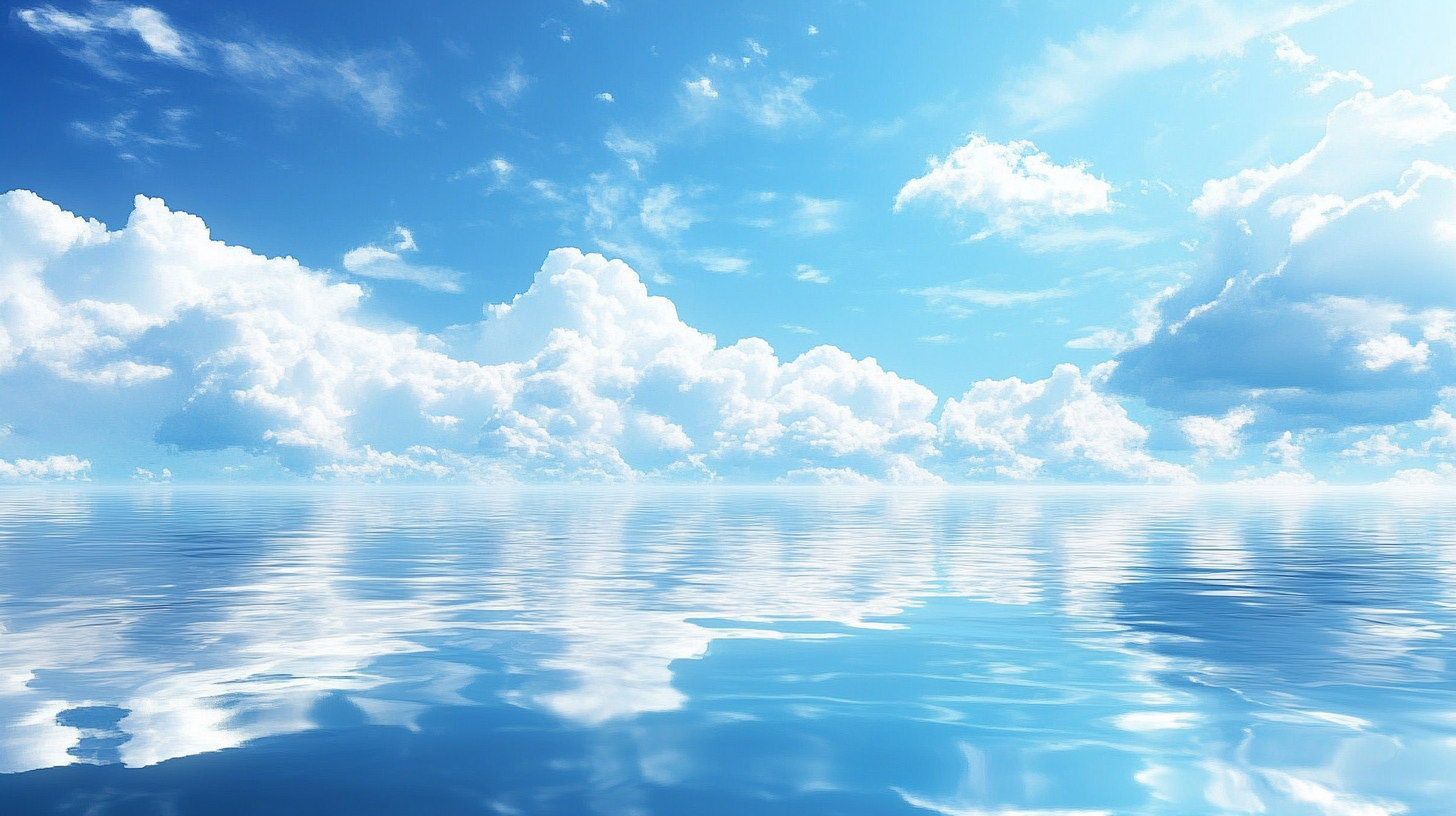 Peaceful Water Ripples on Blue Sky Wallpaper