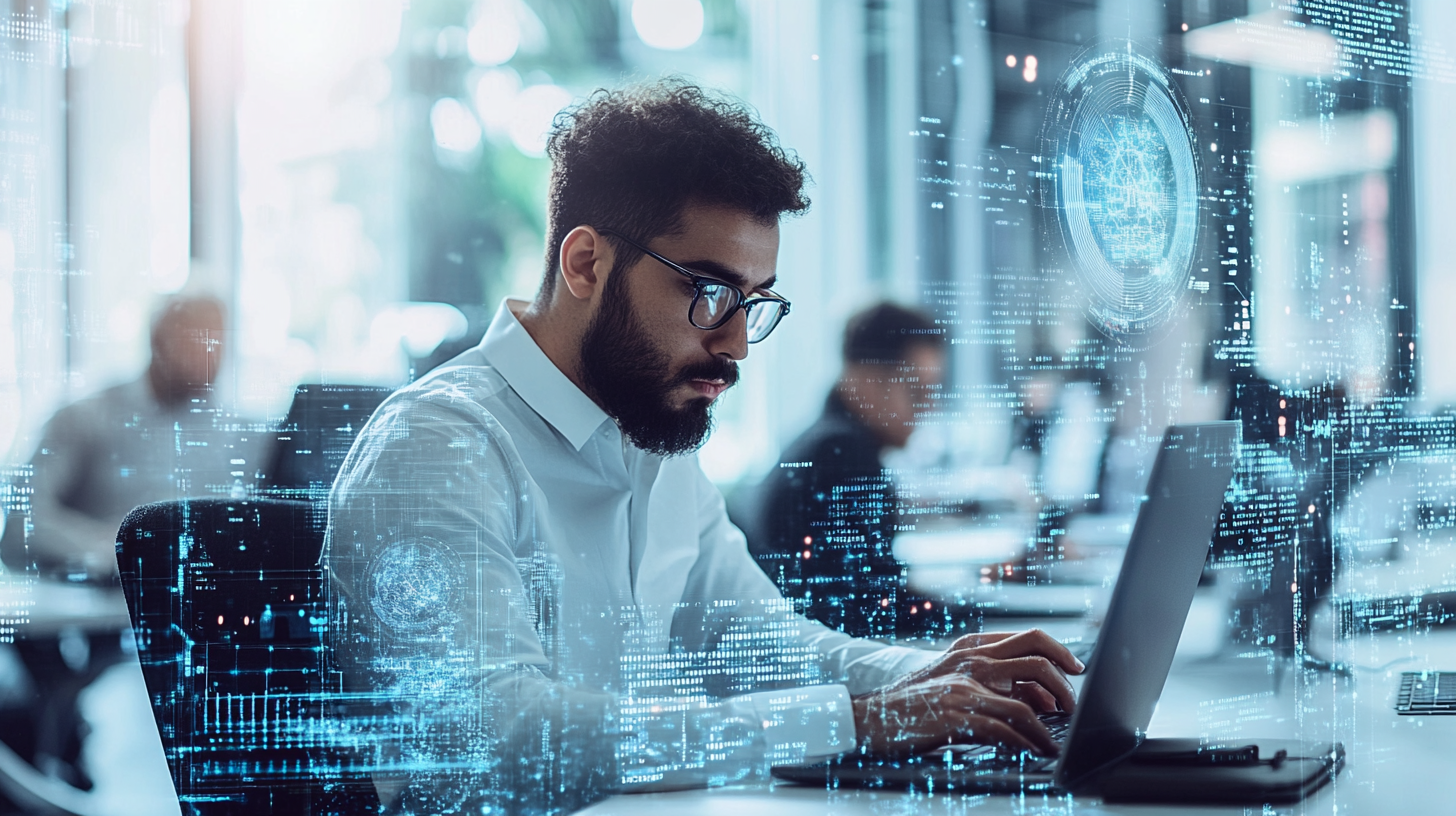 People Working on Laptops in High-Tech Office