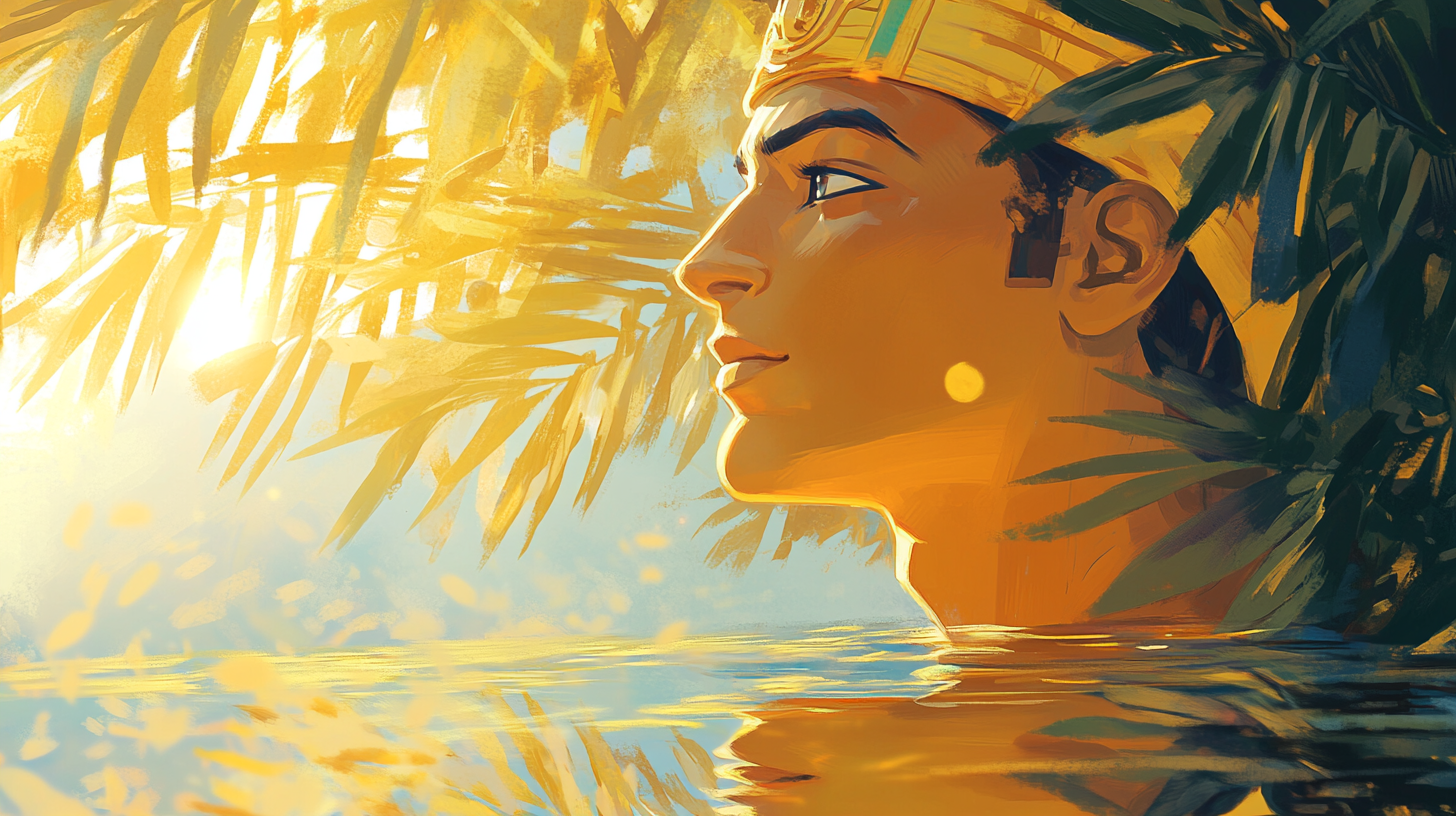 Pharaoh Khufu's Reflection: A Nile Serenity