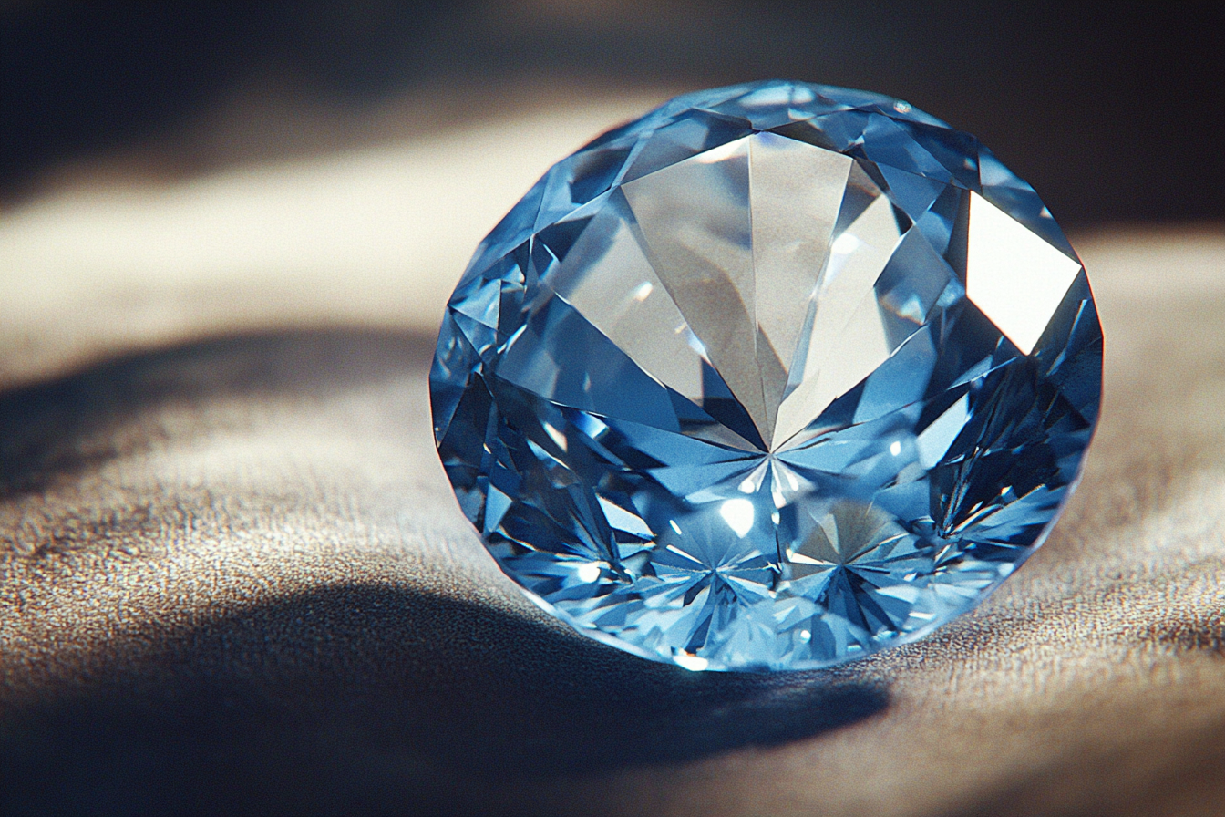 Photograph of blue diamond from Victorian era.