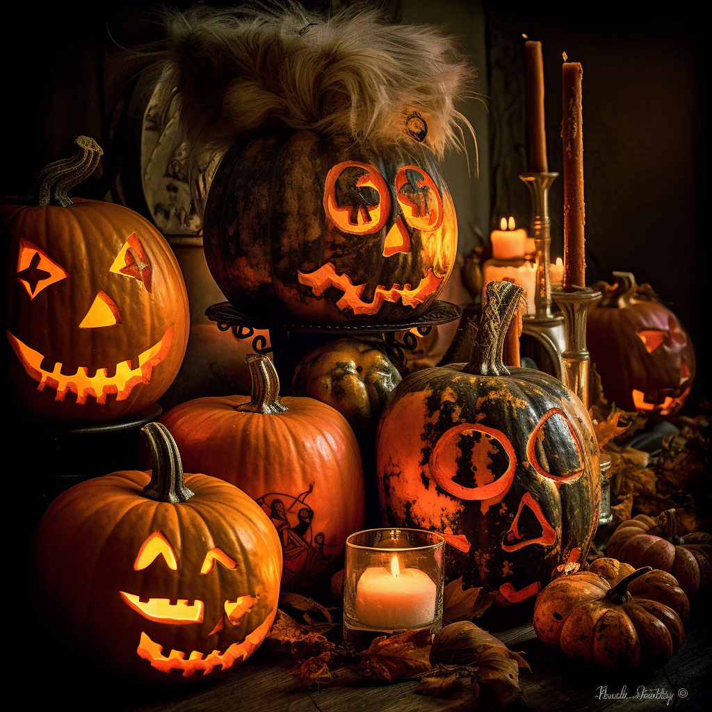 Photography style of Halloween clipart inspired by Leibovitz.