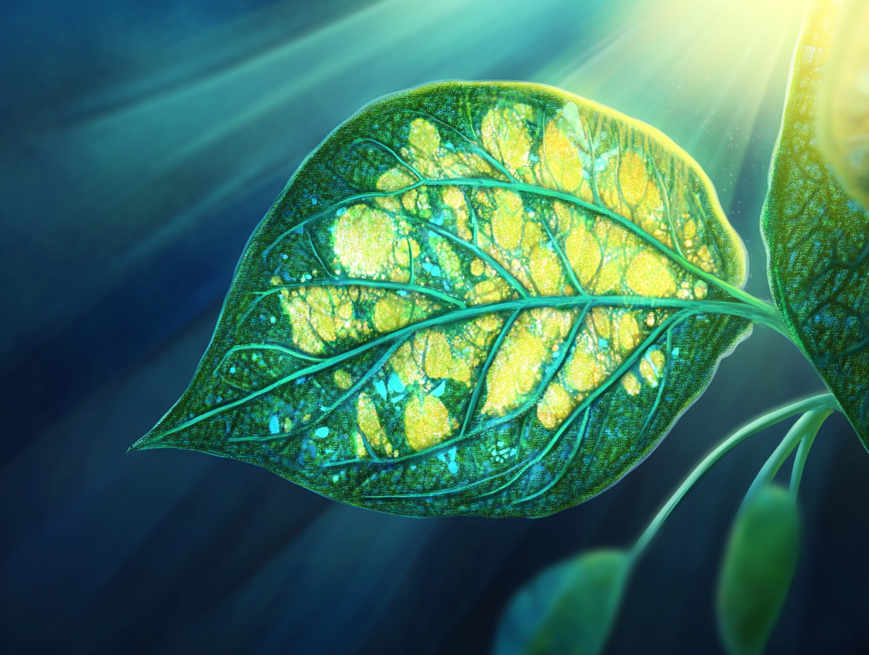 Photosynthesis Process in a Green Leaf