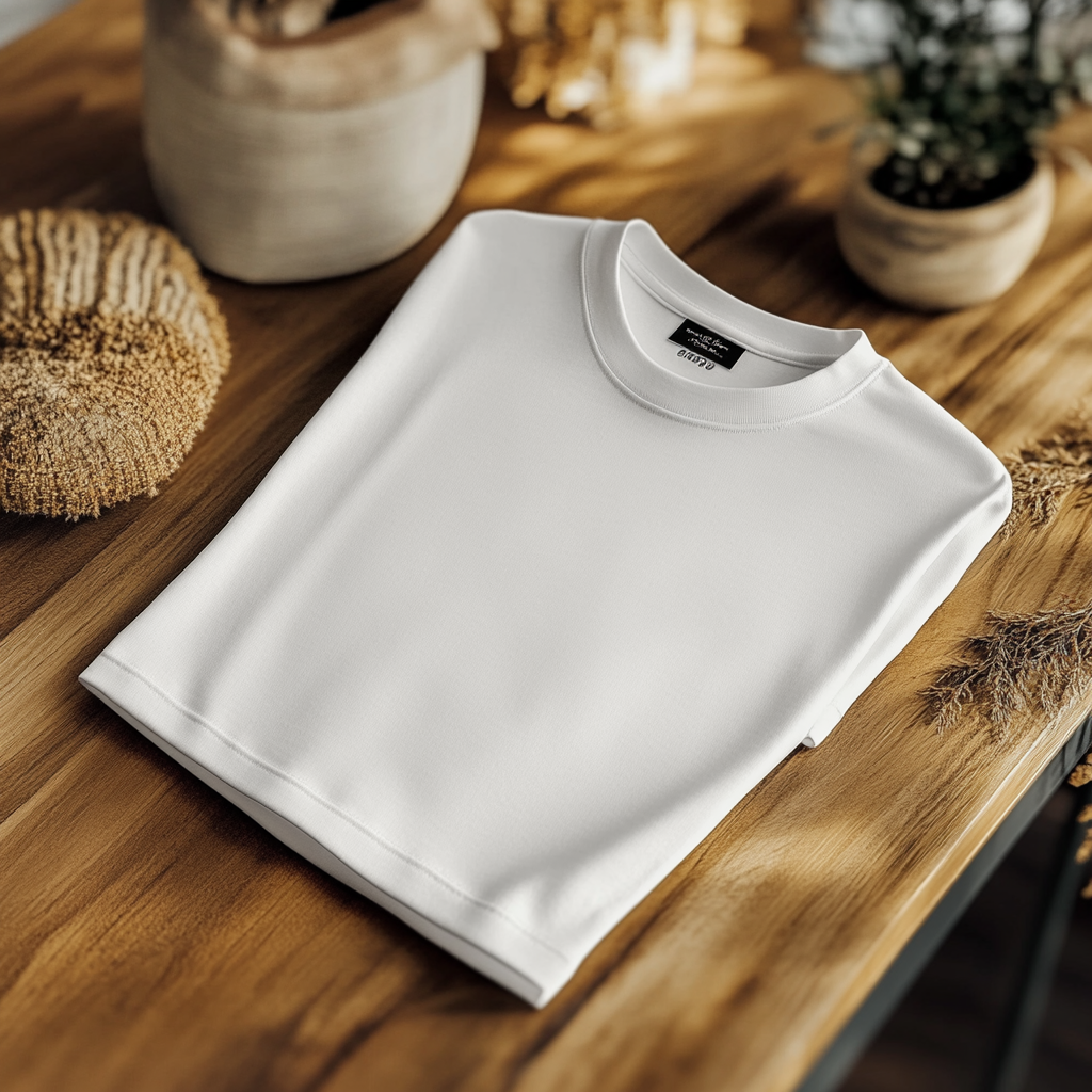 Plain white Gidian 5000 t-shirt mockup photo, high quality