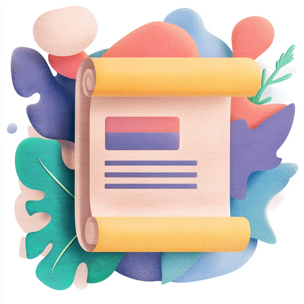 Playful news icon with vibrant colors and textures