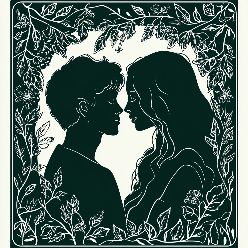 Playing card design with couple in love profile.