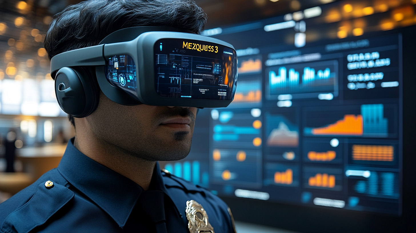 Police Officer in Dubai wearing Virtual Reality Headset