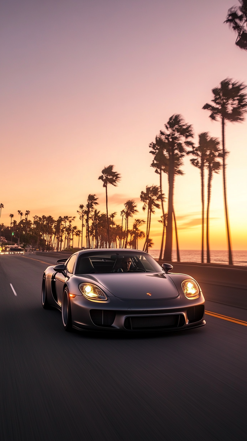 Porsche Carrera GT Drives on California Coastal Highway