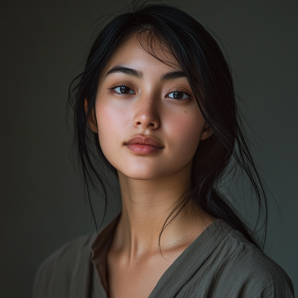 Portrait of 28-Year-Old Woman in Studio Setting