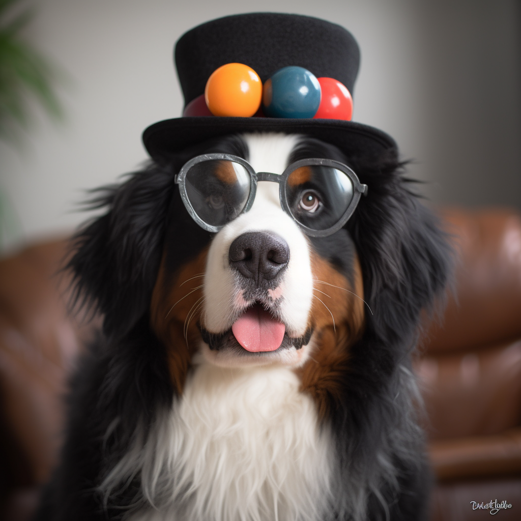 Portrait of Disney Pixar 3D Dog Clown