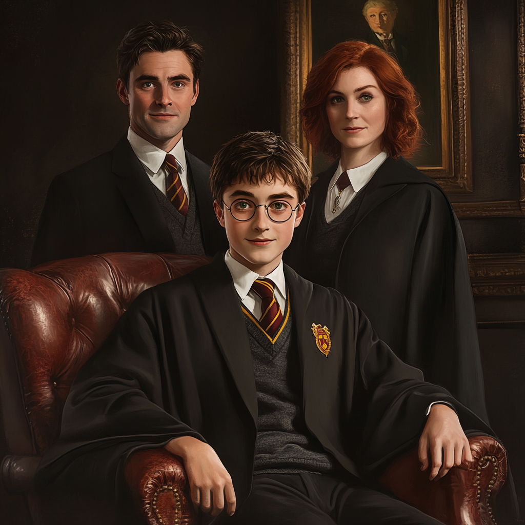 Portrait of Harry Potter and his aristocratic family