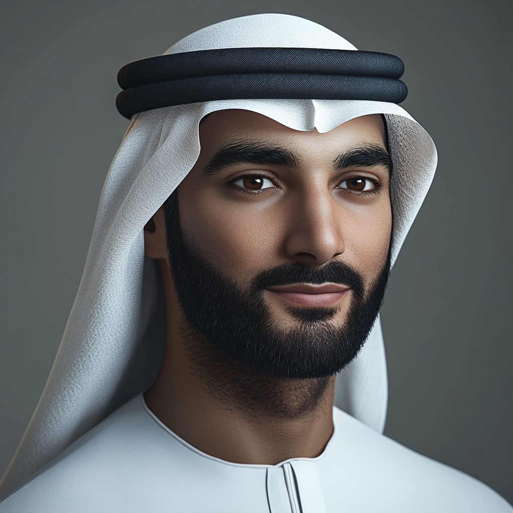 Portrait of UAE man with traditional attire.