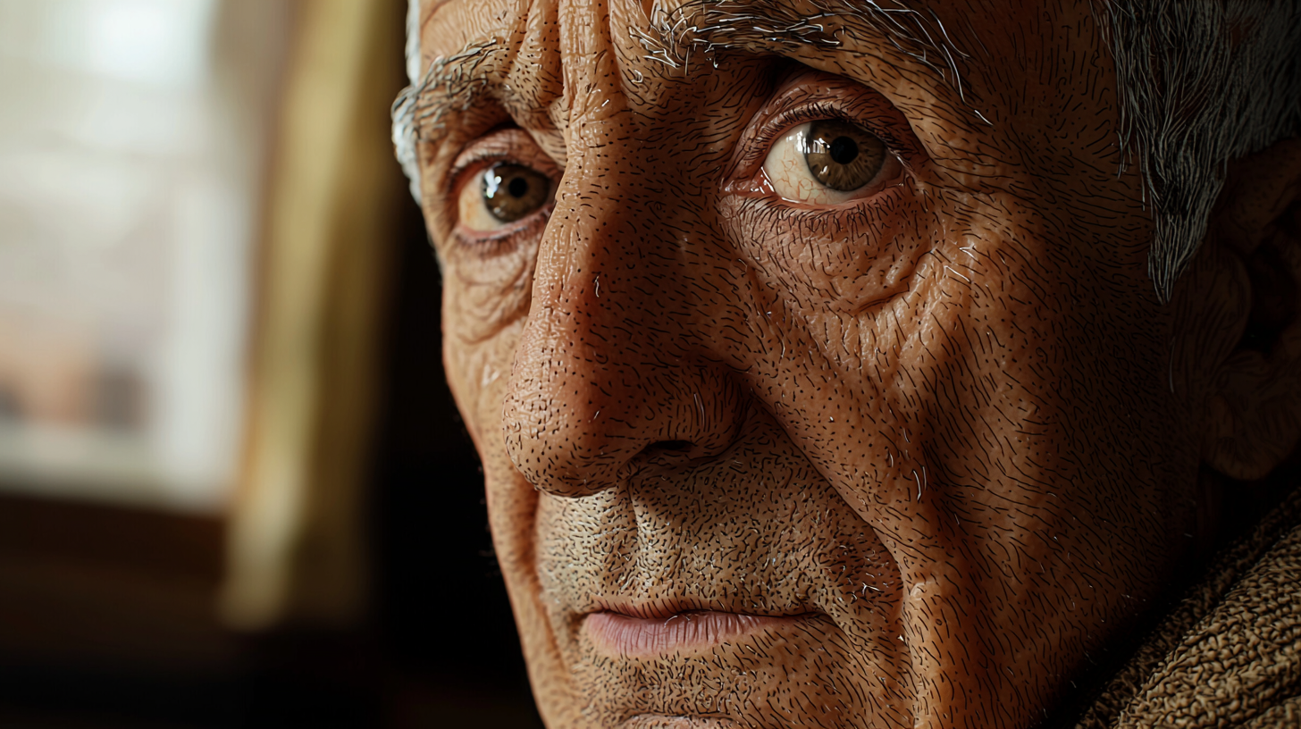 Portrait of elderly Raif in 1940s Turkey, serene expression.