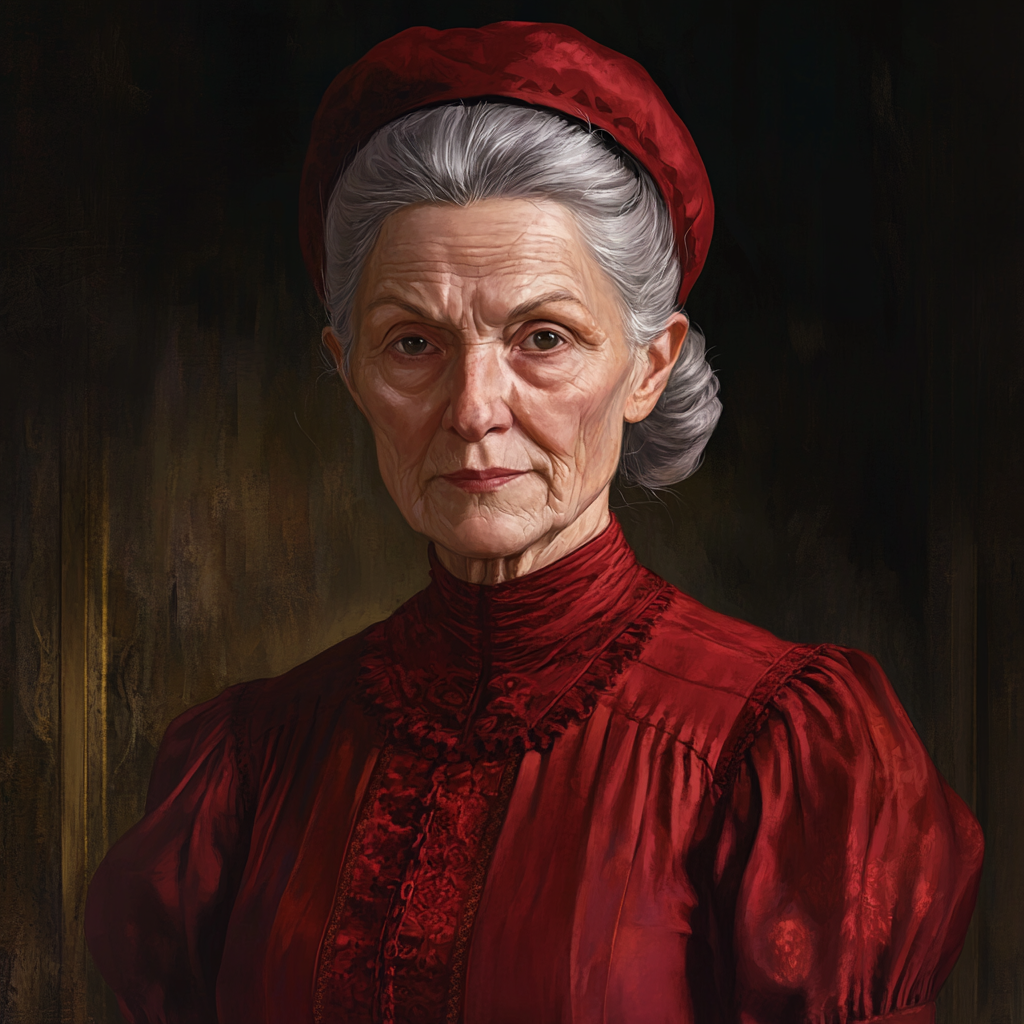 Portrait of stern old noble Slavic lady