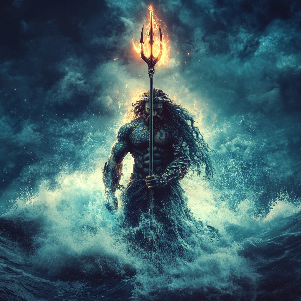 Poseidon, God of Sea, Commanding Authority artwork.