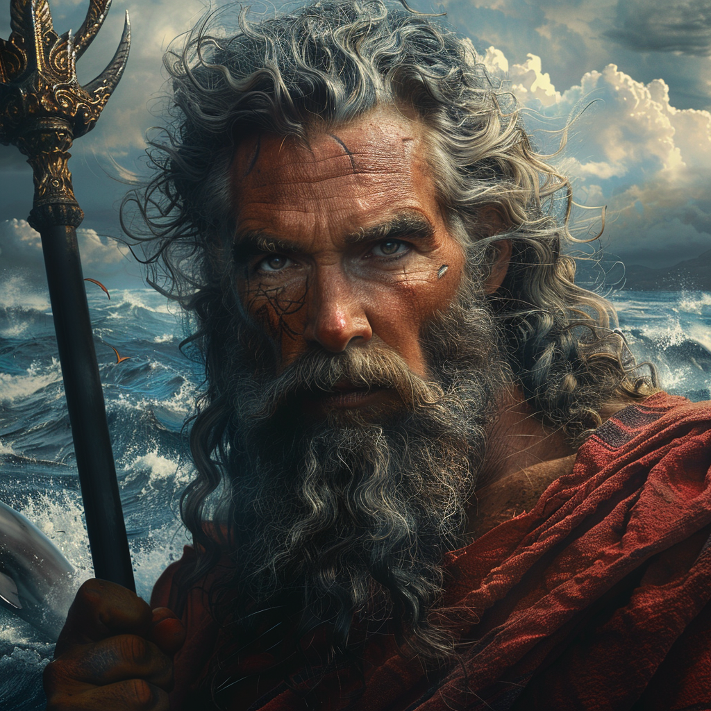 Poseidon, Greek God of Sea, Commands Ocean