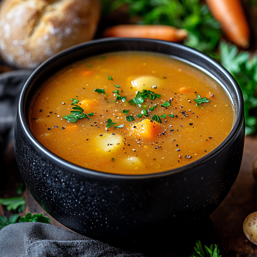 Potato Soup in a Cozy Setting