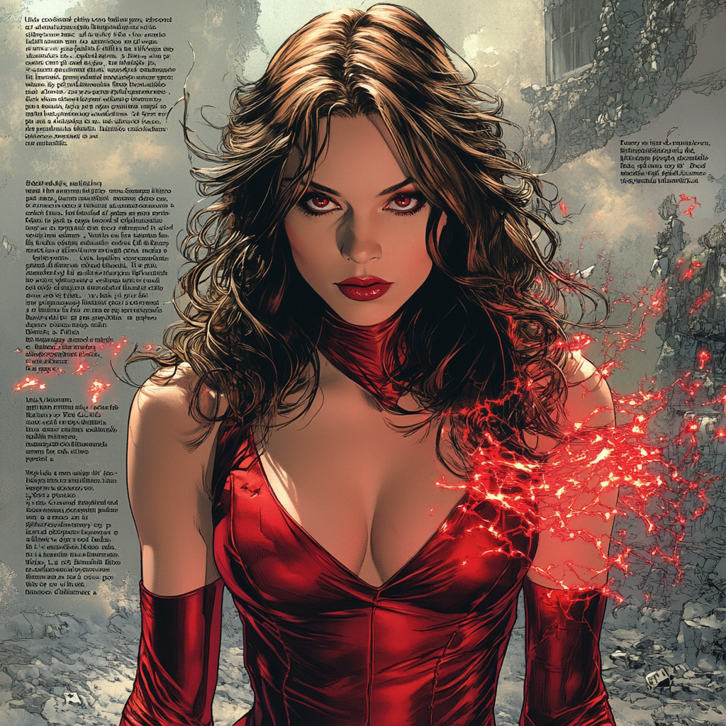 Powerful Scarlet Witch Rabbit: Muscular, Magical, Dominant Pose