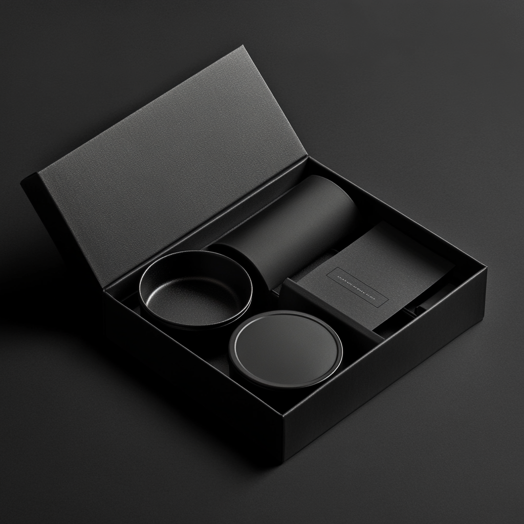 Premium Black Presentation Box with Eco-Friendly Contents