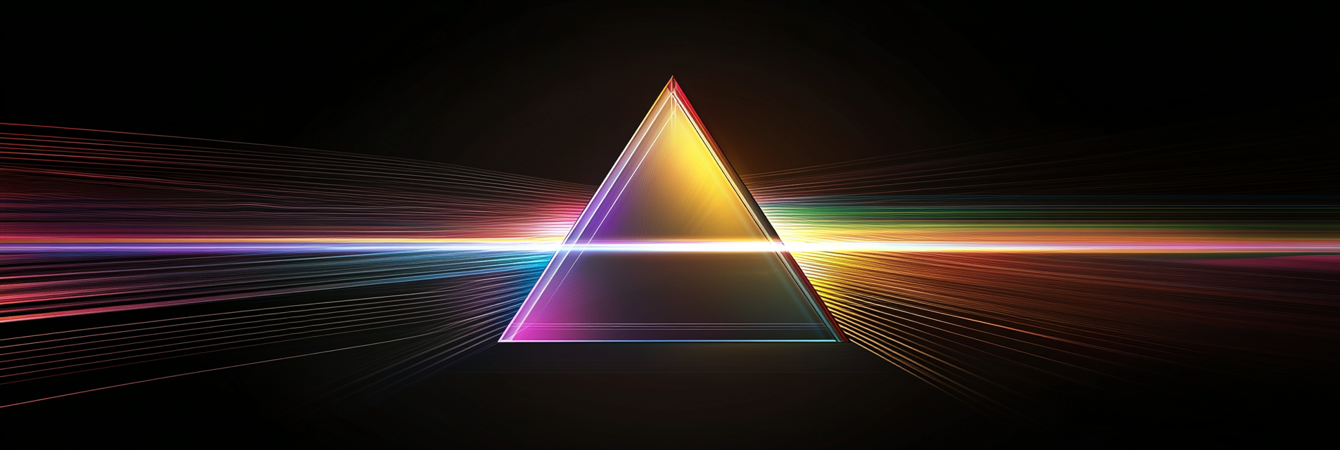 Prism like triangle with rainbow colors illustration - vector art.