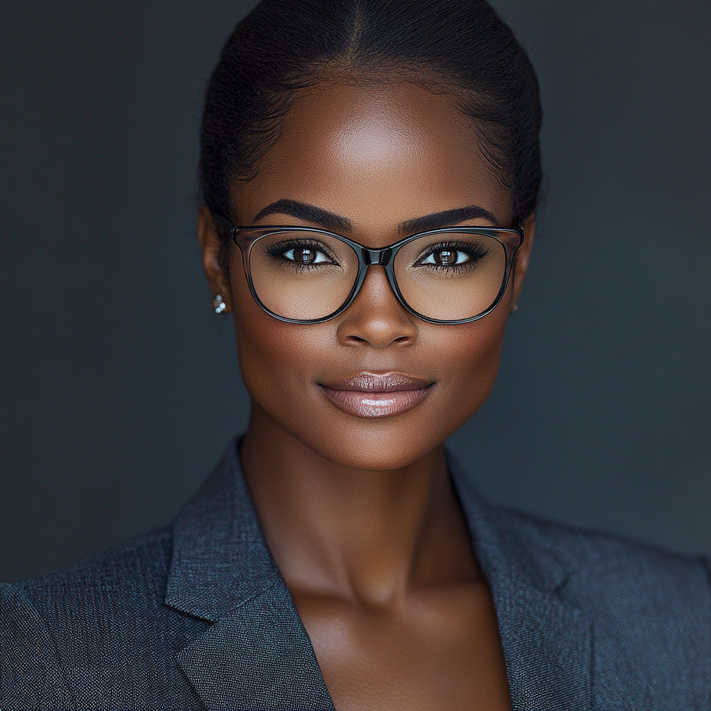 Professional Black woman in corporate elegance portrait