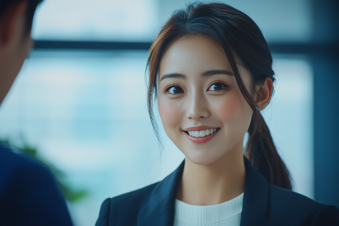 Japanese woman consults with financial planner