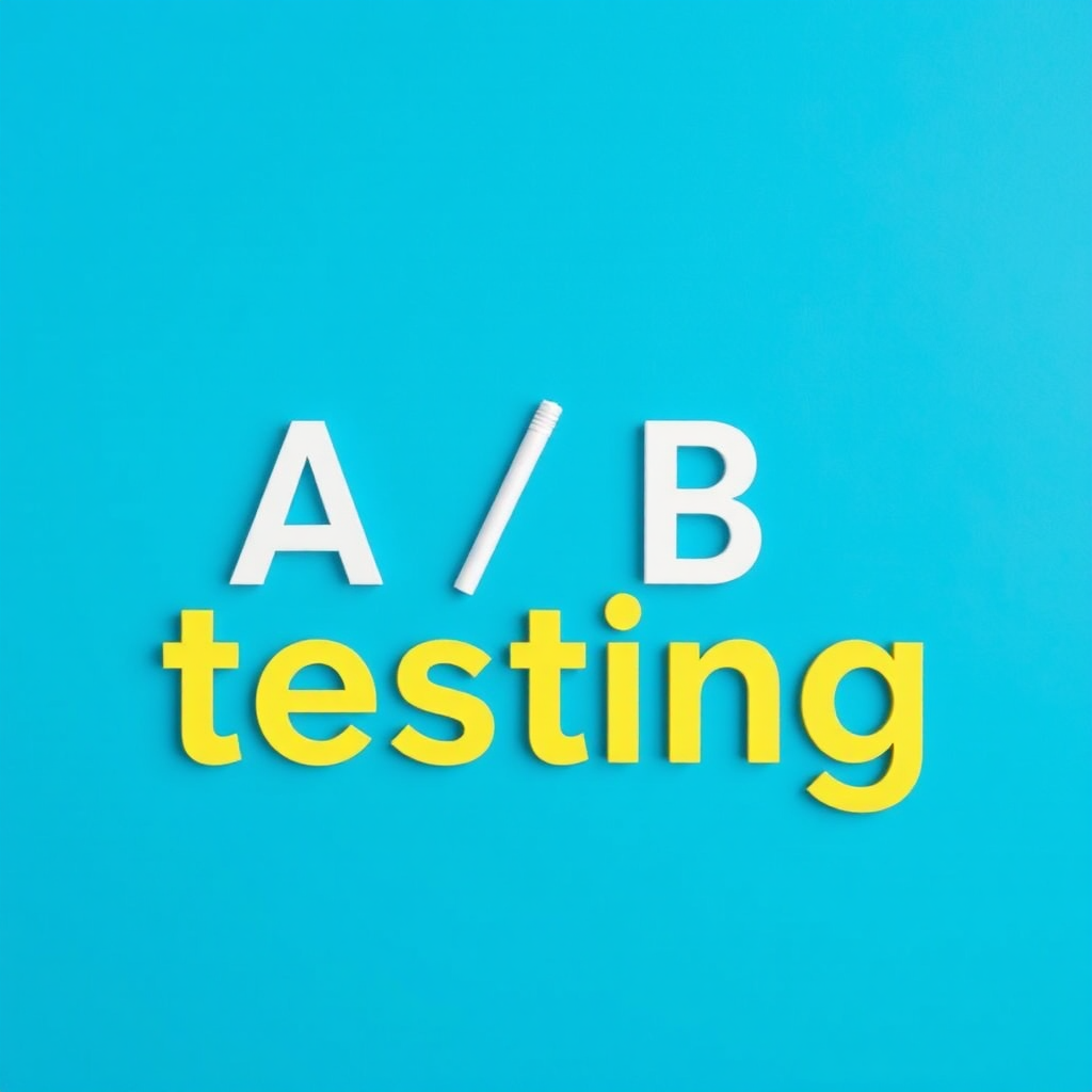 Professional blue photo with A/B testing elements.