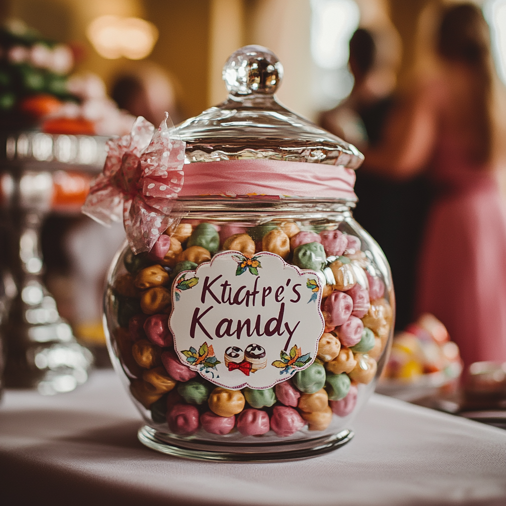 Professional sugar free Katie's Kandy jar logo