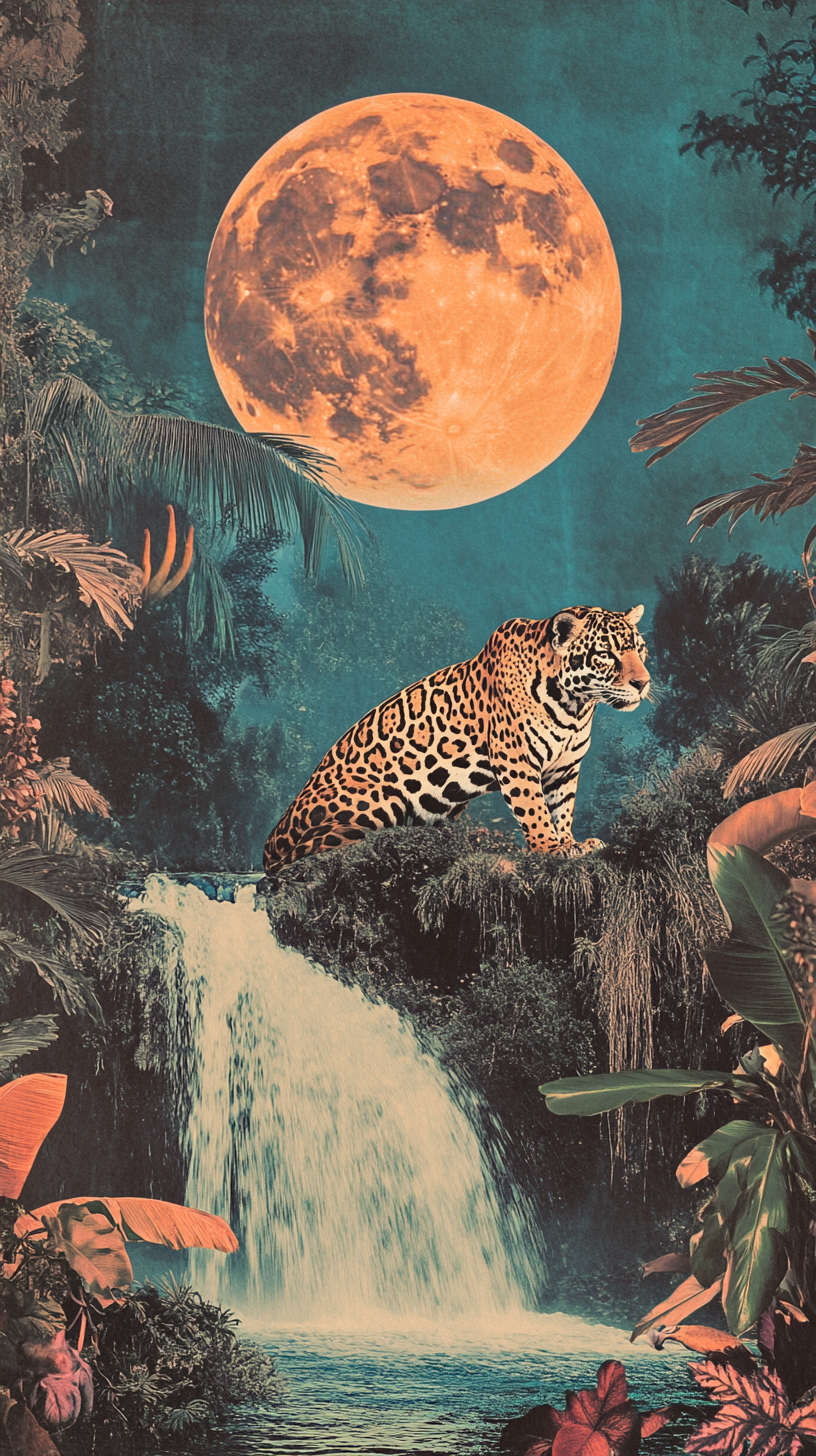 Psychedelic Jaguar Roaming in Alien World