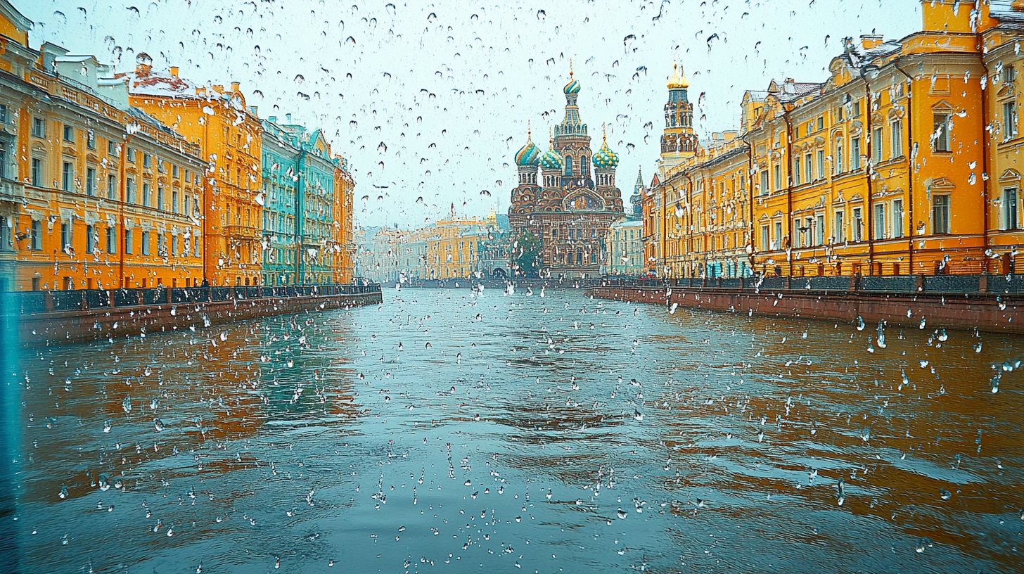 Rainy day view from Tvisinter train window