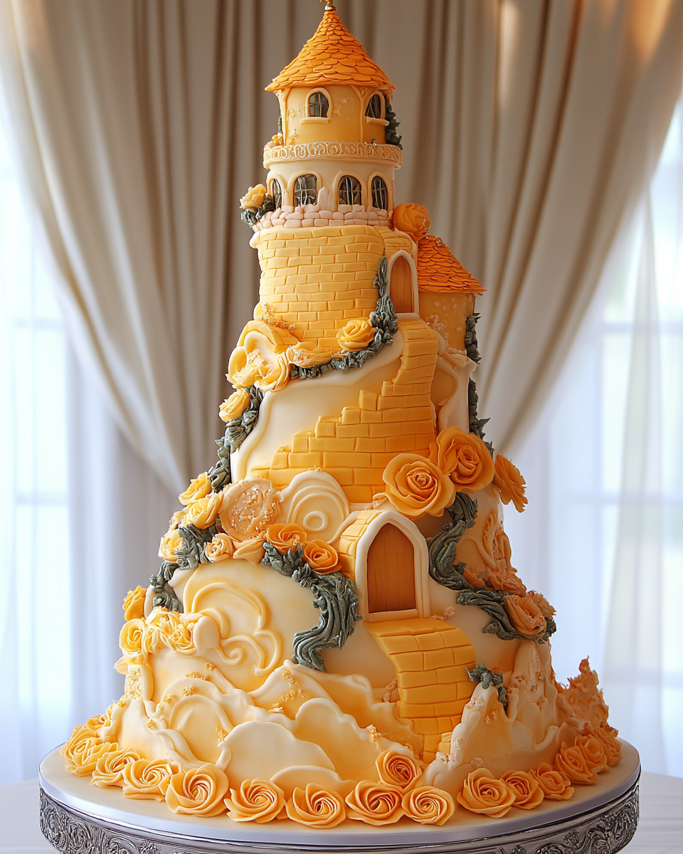 Rapunzel's Tower Inspired Elaborate Wedding Cake Design