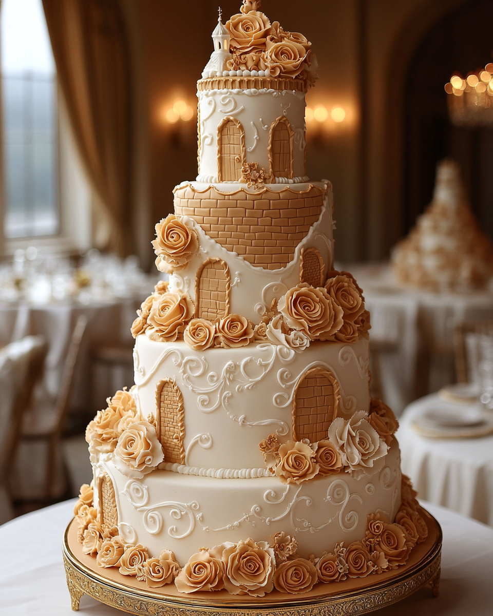 Rapunzel's Tower Inspired Wedding Cake with Elaborate Design