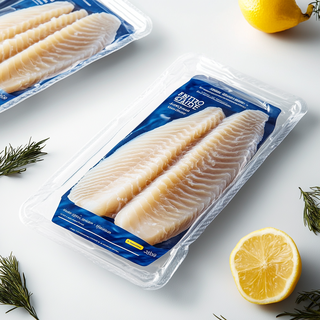 Ready to eat fish packaging for big chain supermarket.