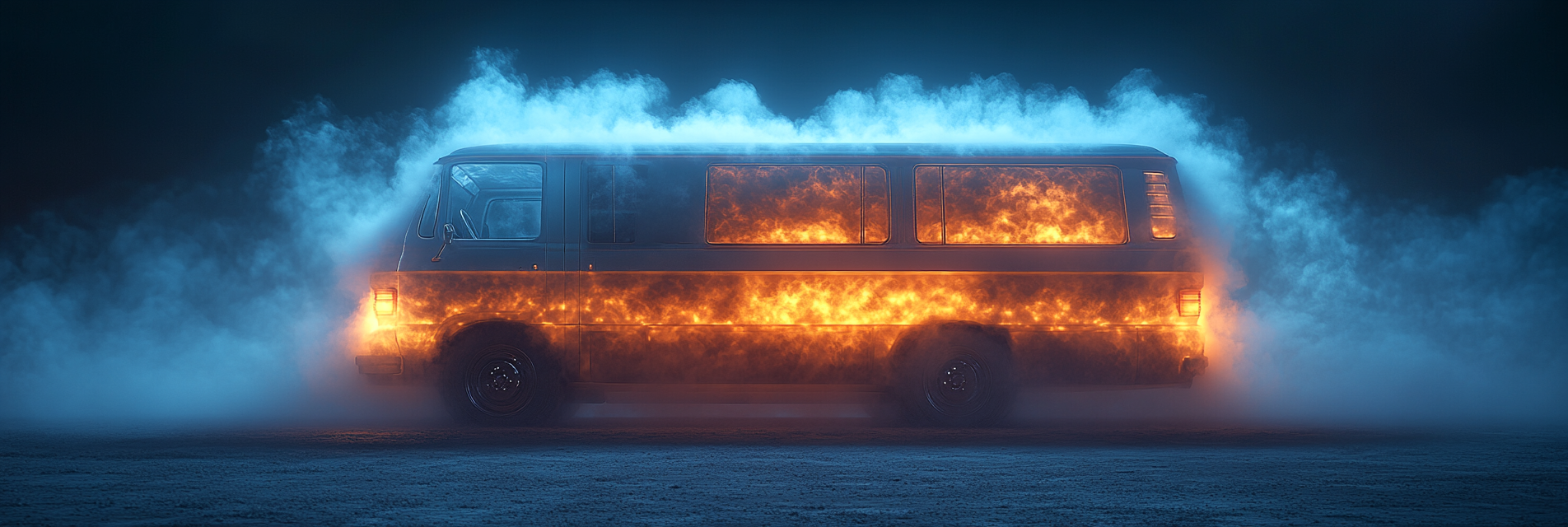 Realistic, fantasy style Egyptian-inspired ghostly van.