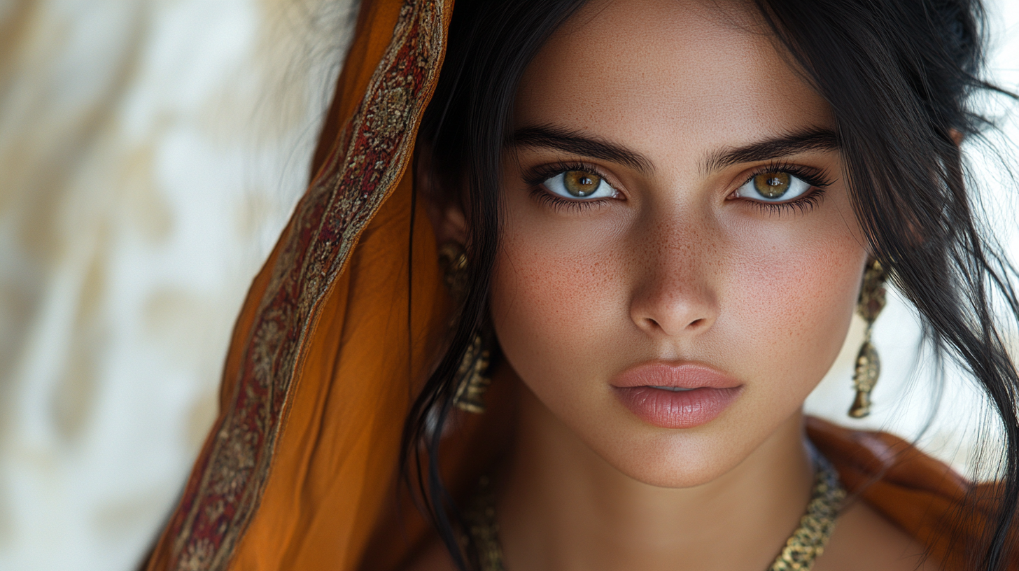 Realistic Indian Woman Portrait in Professional Studio Setting