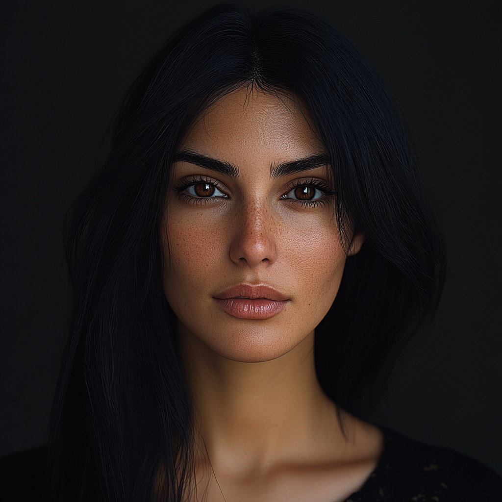 Realistic Middle Eastern Woman Portrait in Soft Light